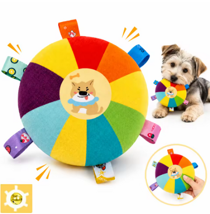 Interactive Plush Dog Toy with Bell for Puppies & Small Dogs | Bite-Resistant Fleece Chew Toy