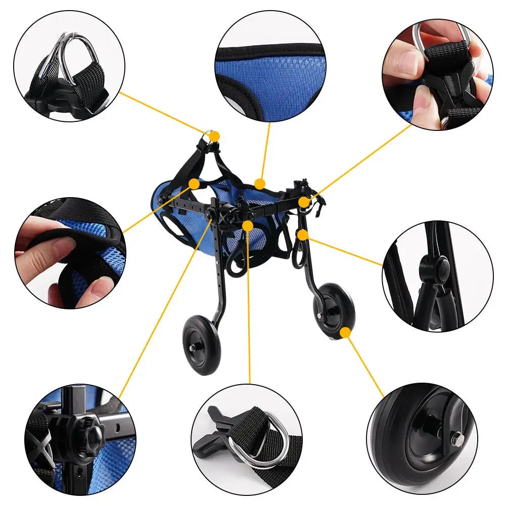 Adjustable Dog Wheelchair for Back Legs – Rear Support Mobility Cart for Small, Medium & Large Dogs