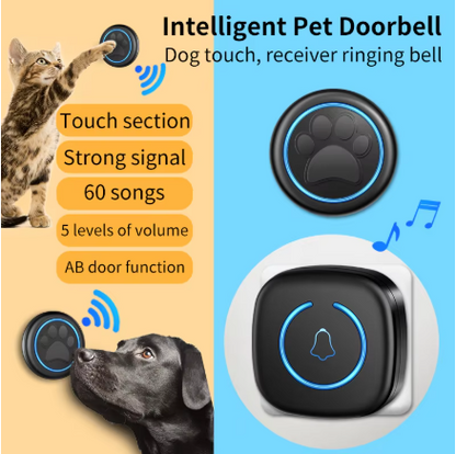 Wireless Pet Doorbell – Waterproof Touch Doorbell for Dog & Cat Potty Training