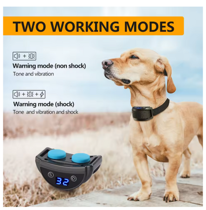 Rechargeable Waterproof Anti-Bark Dog Collar – Automatic Bark Control with Beep, Vibration & Adjustable Static Modes