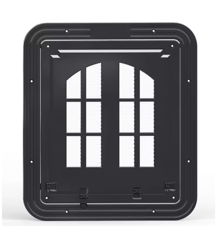 Large Dog Screen Door – Self-Closing 4-Way Locking Pet Door for Screen Doors & Windows