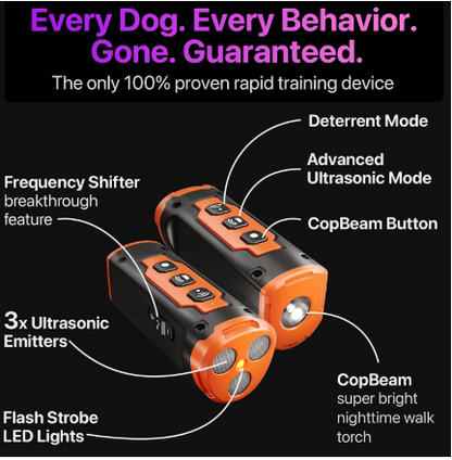 Ultrasonic Dog Training & Bark Control Device
