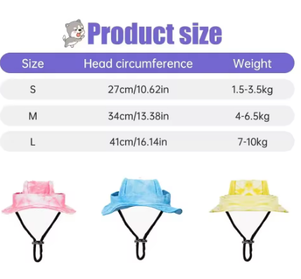 Pet Sun Protection Bucket Hat for Dogs & Cats