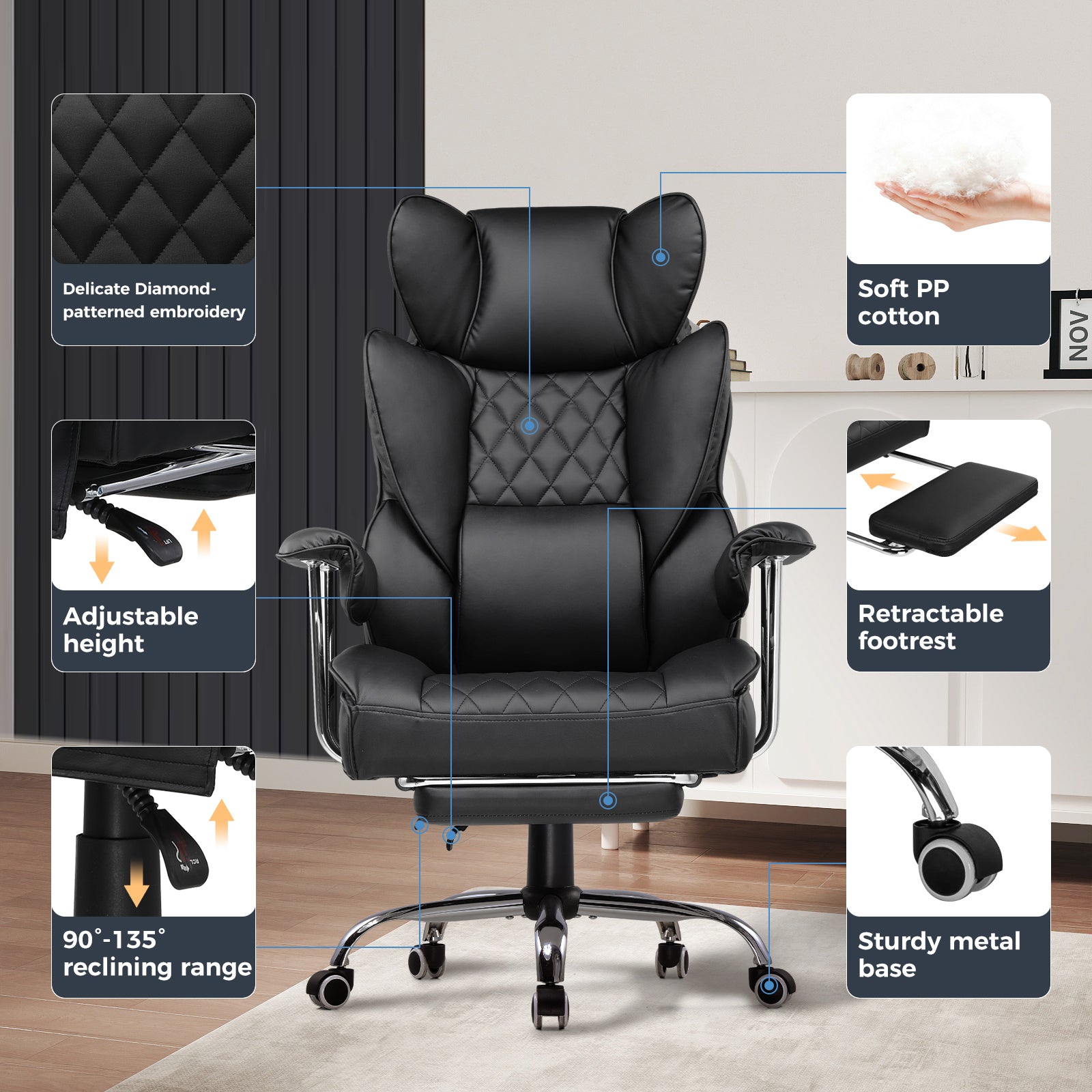 Gaming Chair for Big & Tall with Pocket Spring Lumbar Support