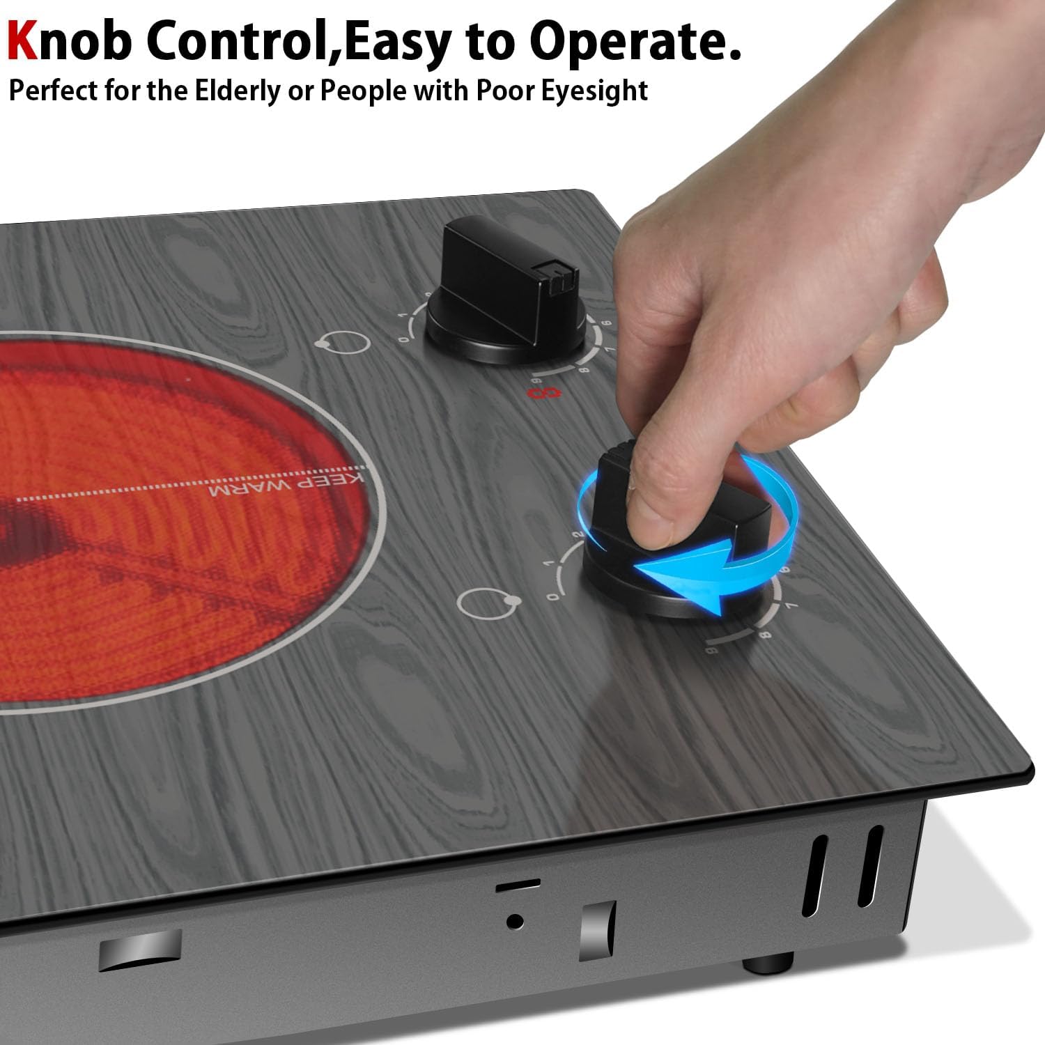Portable Electric Stove, 2 Burner 110V Cooktop with Glass Top