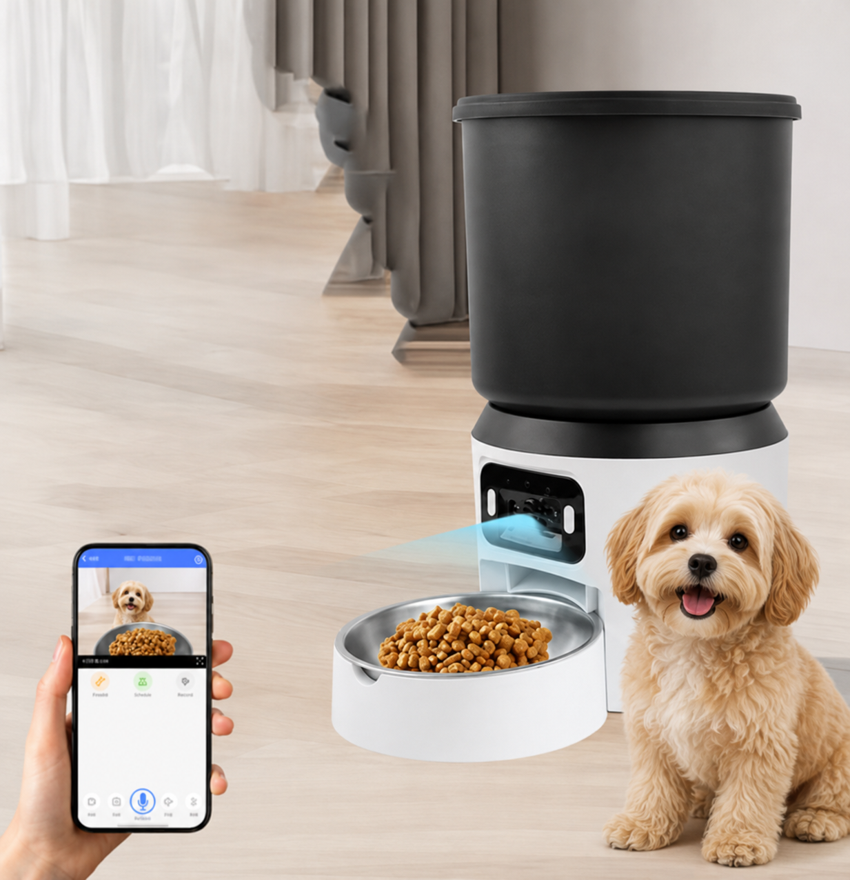 4L Automatic Pet Feeder - Timed Portion Control & Stainless Steel Bowl
