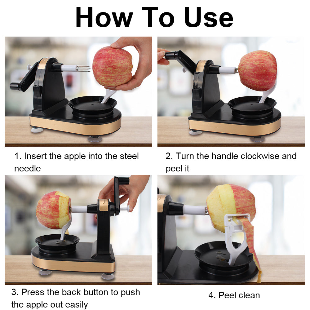 Potato & Apple Peeler: Hand-Cranked Fruit Slicer Machine