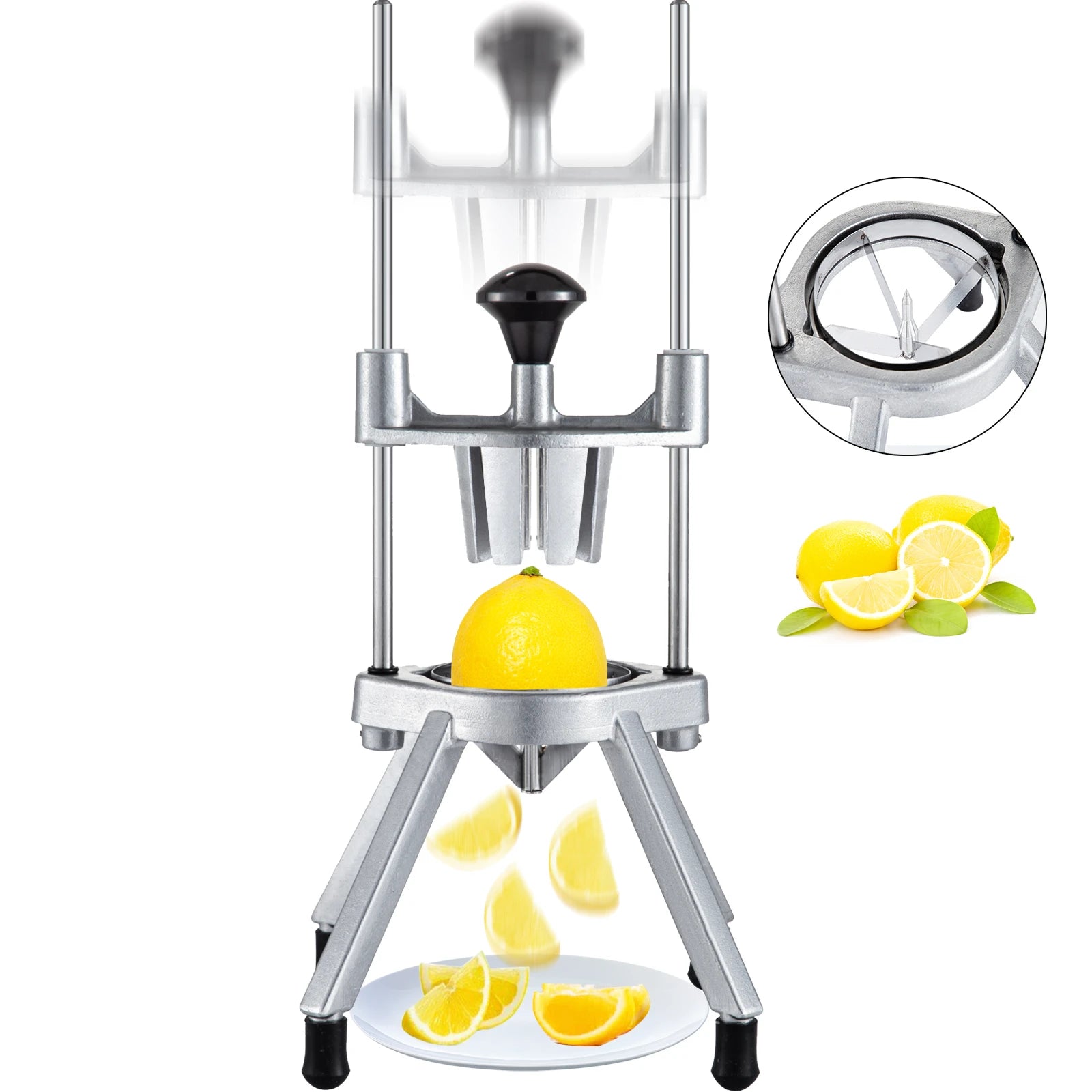 Lemon Wedge Slicer - 6-Section Stainless Steel Fruit Cutter