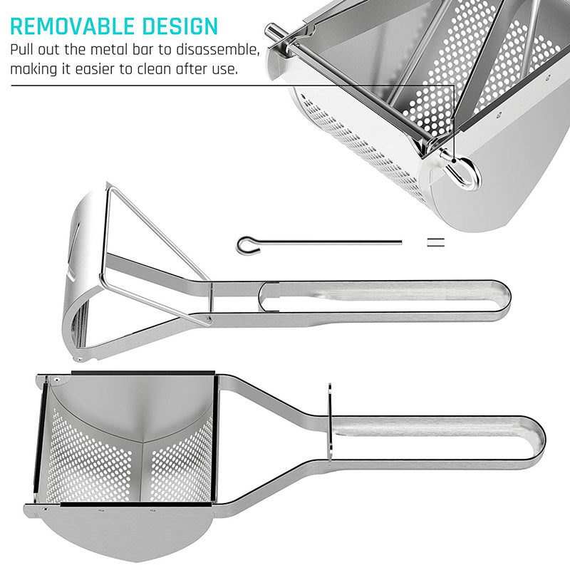 Potato Ricer & Masher - Stainless Steel for Baby Food & More