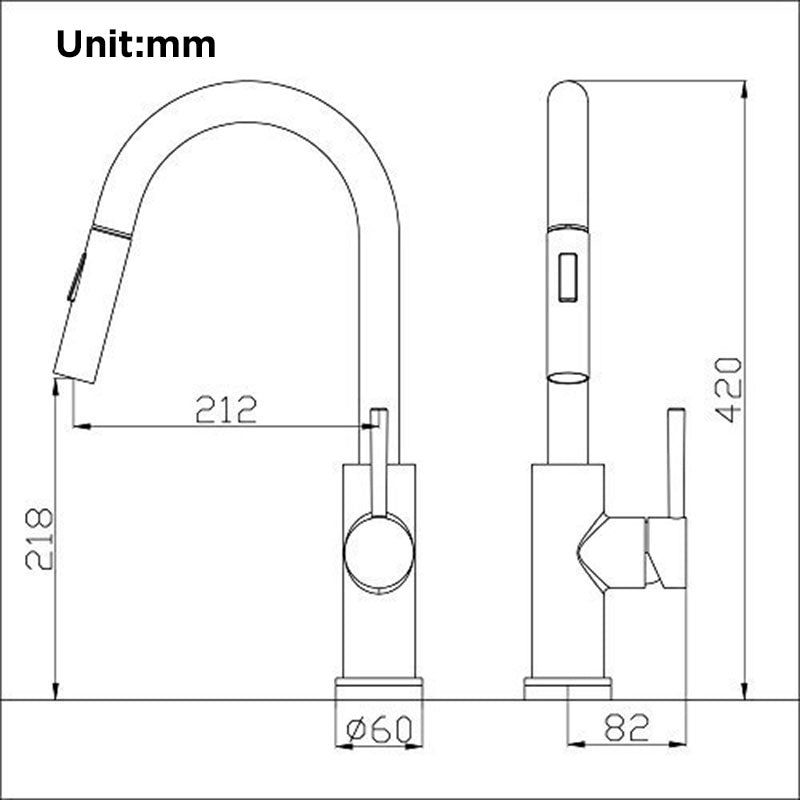 Black Touch Sensor Kitchen Faucet - Pull Out Sprayer