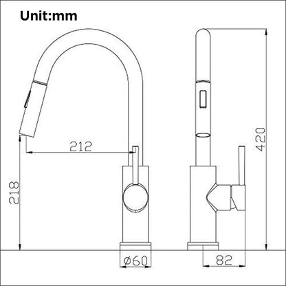 Black Touch Sensor Kitchen Faucet - Pull Out Sprayer