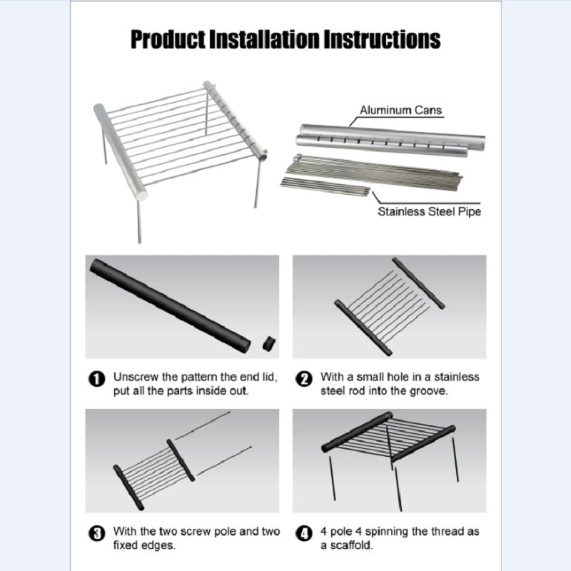 Portable Stainless Steel BBQ Grill - Compact & Durable