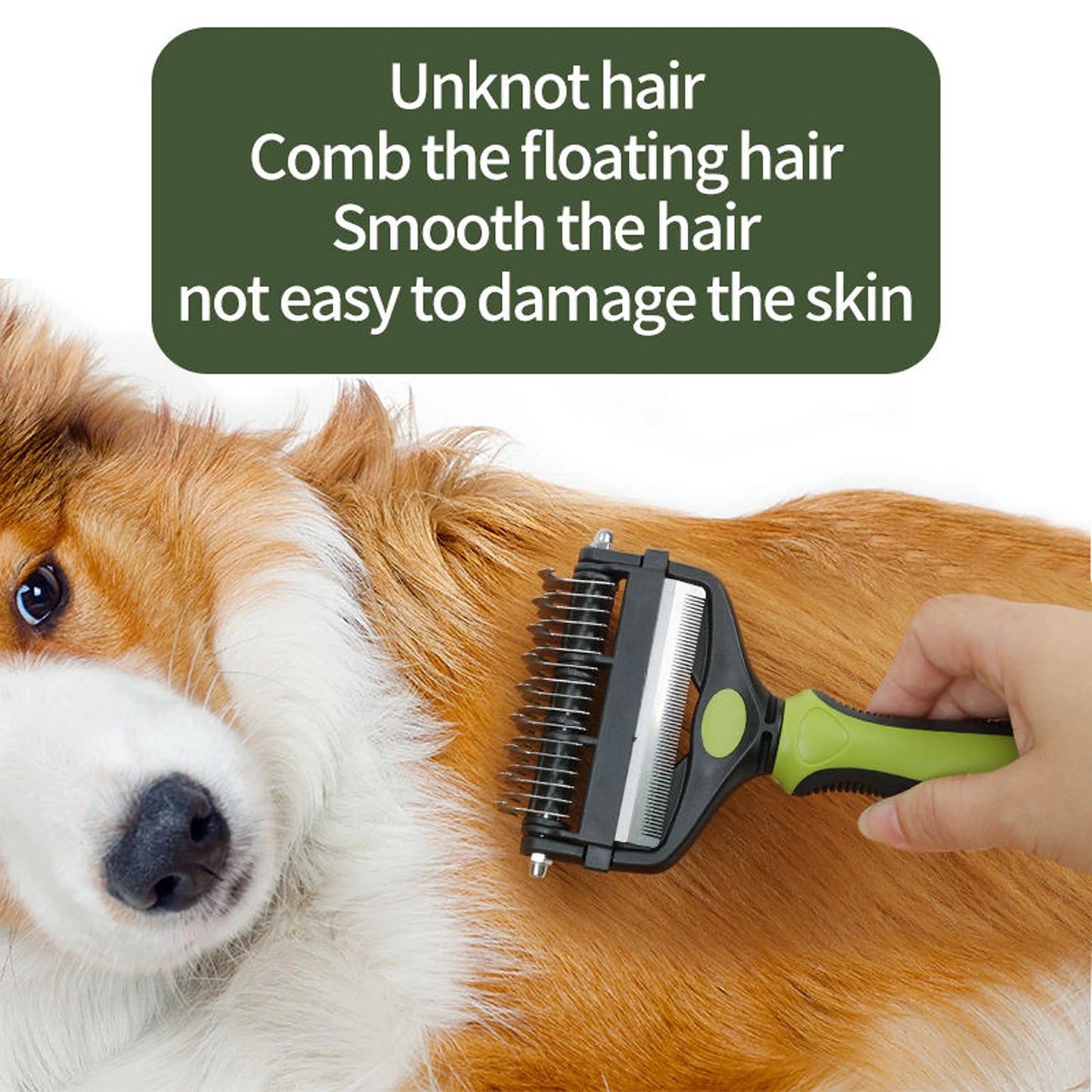 Dog Hair Remover: 3-in-1 Pet Deshedding & Knot Cutter Comb