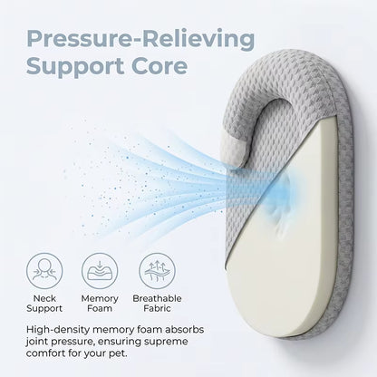 Cooling Pet Bed with Bolster Pillow – Breathable Ice Silk Washable Dog Bed with Non-Slip Bottom