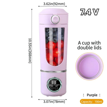 Portable Juice Maker Blender - 700ML, 12-Blades, Fast Mixing