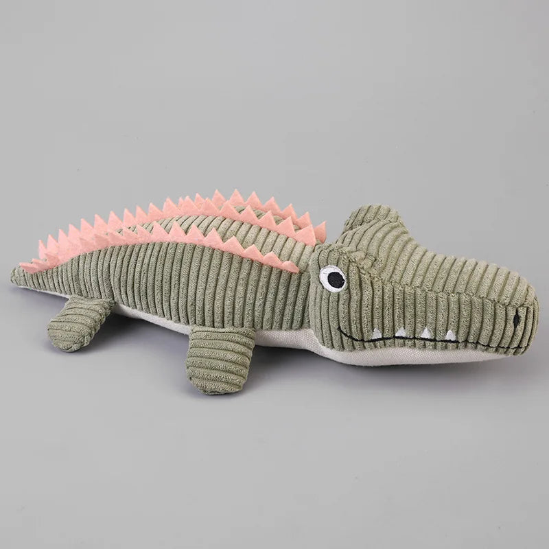 Crocodile Plush Dog Toy - Squeaky, Bite-Resistant Fun