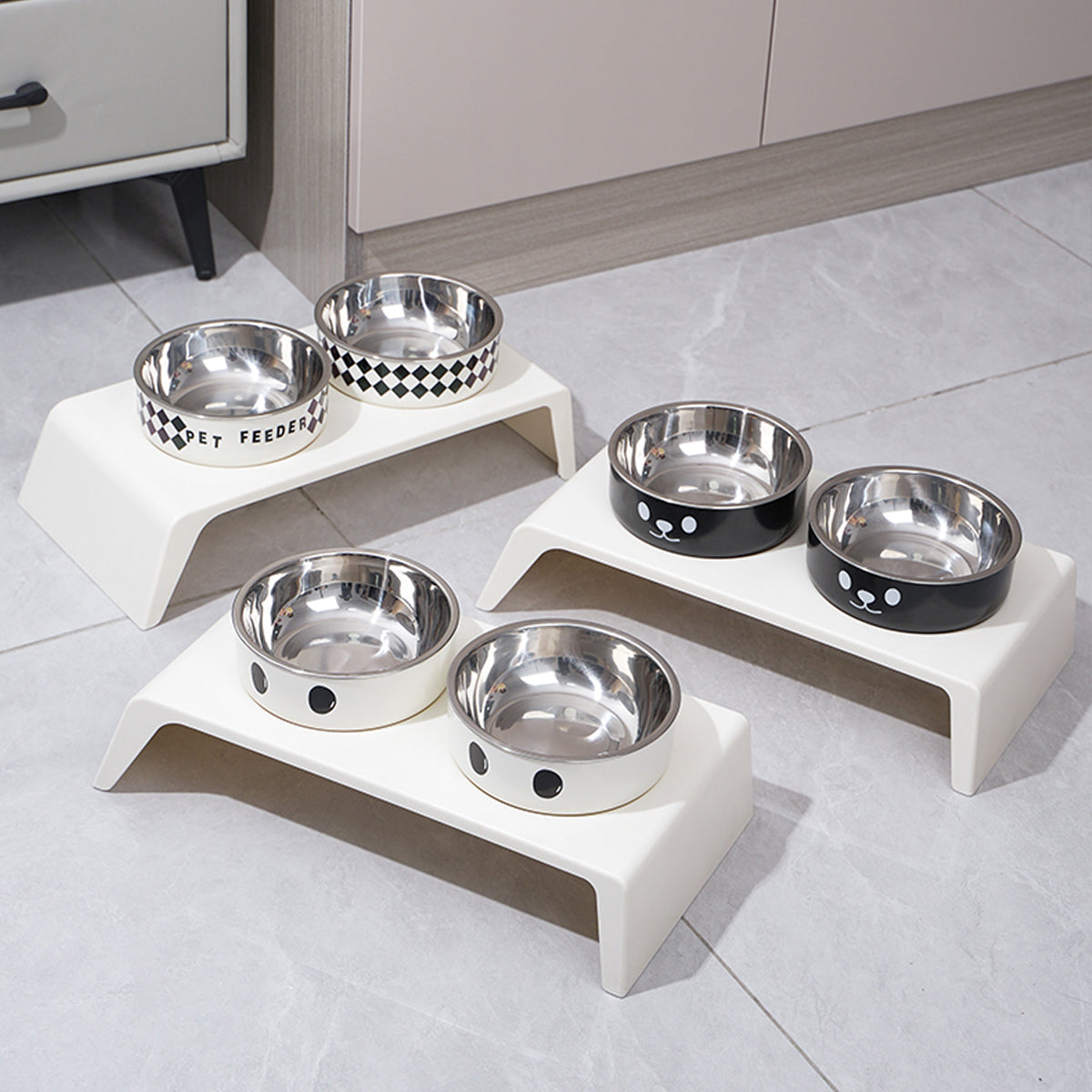 Elevated Dog Feeder Stand with Double Stainless Steel Bowls