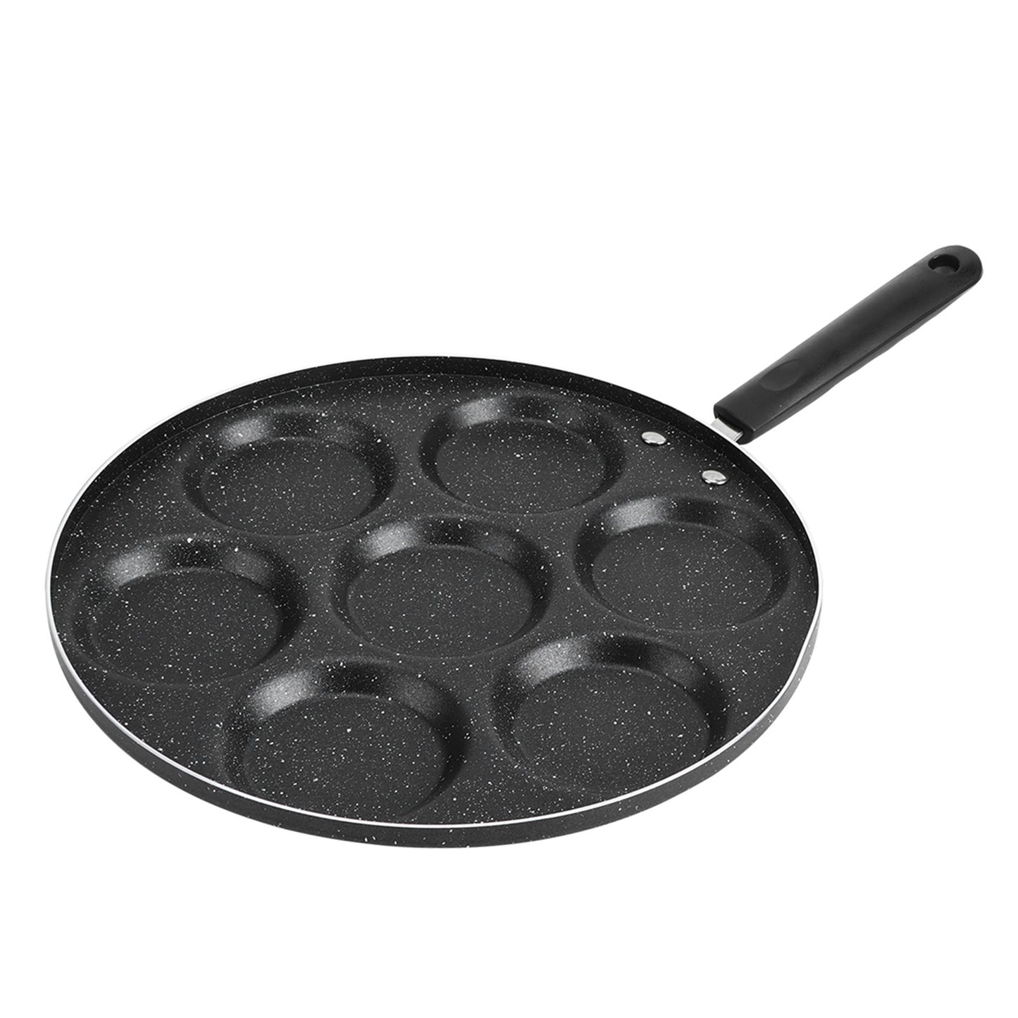 Non-Stick 7-Hole Frying Pan - Cook Eggs & Burgers Easily