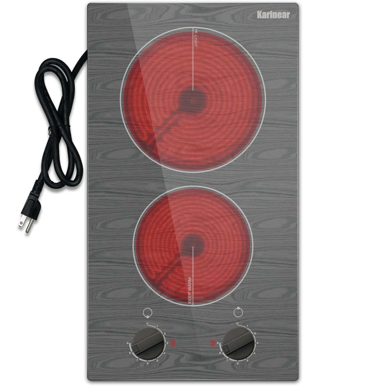 Portable Electric Stove, 2 Burner 110V Cooktop with Glass Top