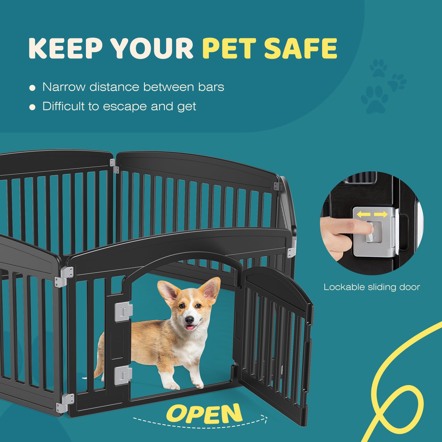 Dog Playpen 6-Panel 24IN Expandable Pet Fence for Medium Dogs