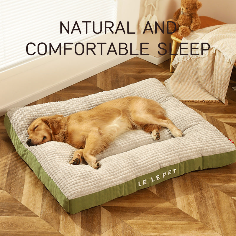 HOOPET Winter Dog Bed - Soft Fleece Blanket & Cushion