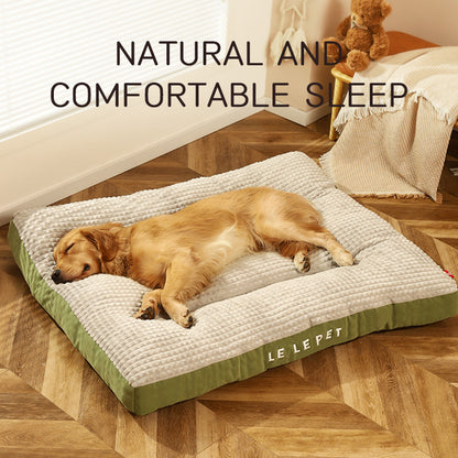 HOOPET Winter Dog Bed - Soft Fleece Blanket & Cushion