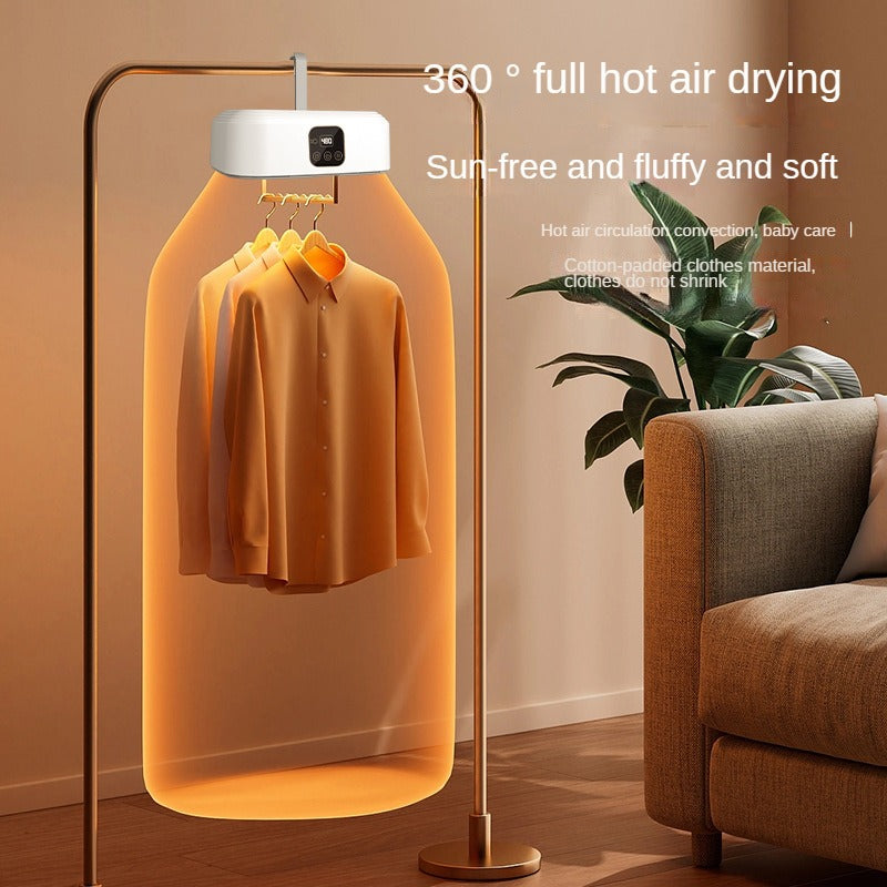 Electric Clothes Dryer with Remote - Warm Air & Timer