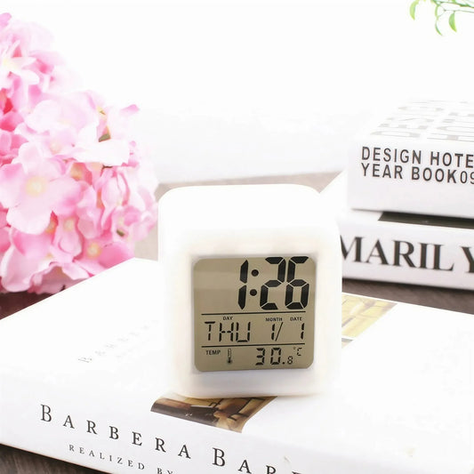 LED Digital Alarm Clock - Colorful Light, Multi-Mode Display