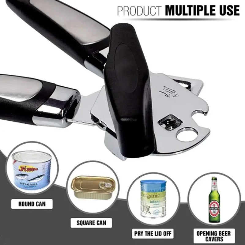 Stainless Steel Can Opener - Smooth Edge, Magnet Lift
