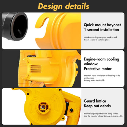 Portable 21V Leaf Blower - High Power, Multi-Speed, 2.0Ah Battery