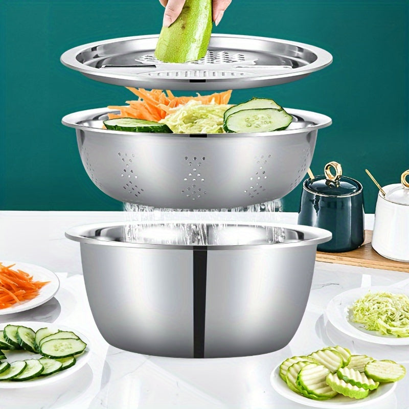 Stainless Steel Kitchen Set: Slice & Clean with Ease