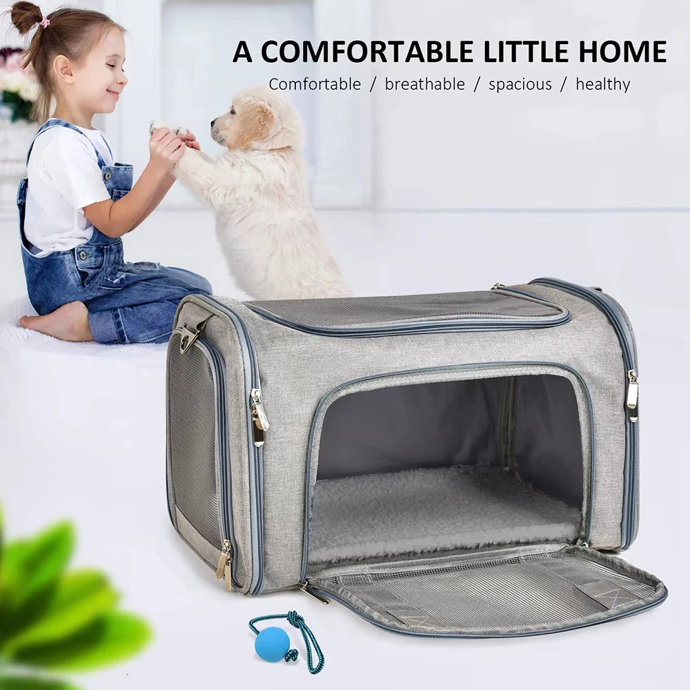 Breathable Pet Travel Carrier – Airline-Friendly Carrier for Cats and Small Dogs