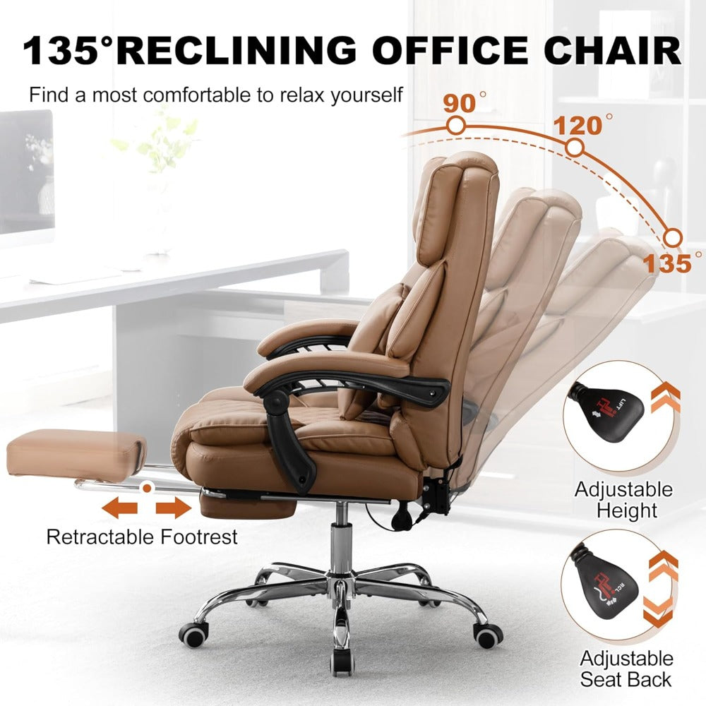 Ergonomic Heated Massage Chair - Reclining Office Comfort