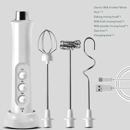 Electric Milk Frother 3-in-1 USB Rechargeable Coffee Mixer