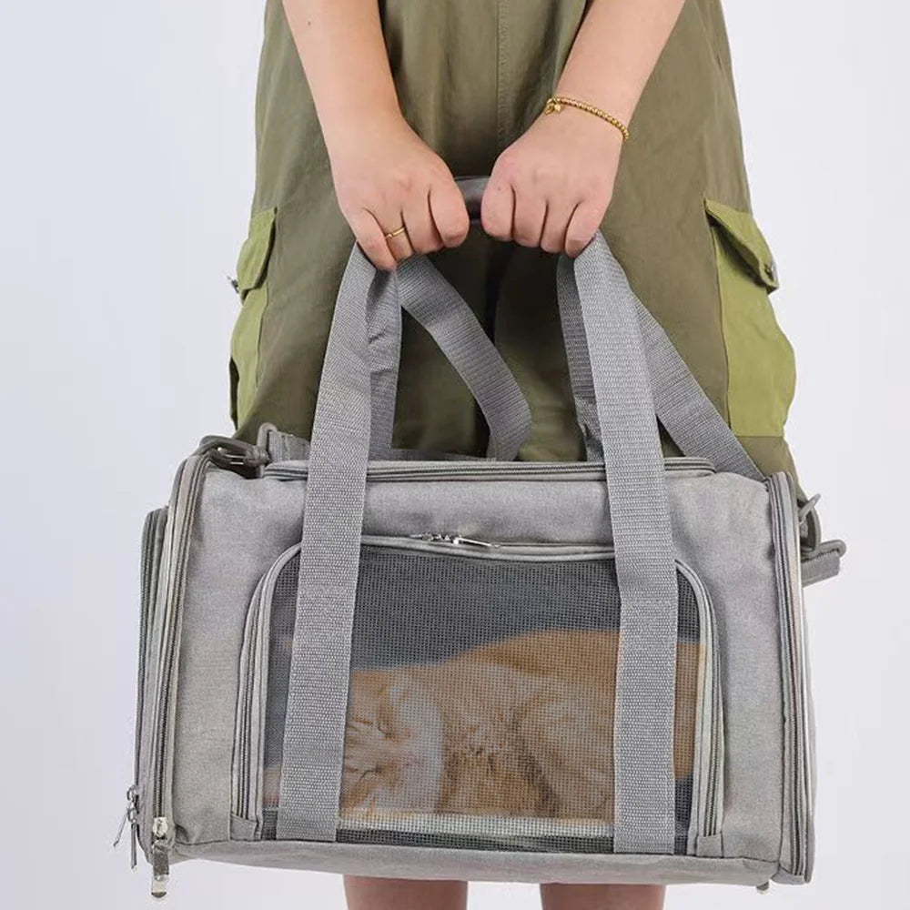 Breathable Pet Travel Carrier – Airline-Friendly Carrier for Cats and Small Dogs