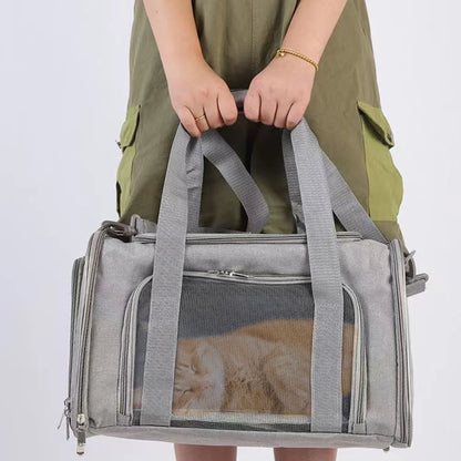 Breathable Pet Travel Carrier – Airline-Friendly Carrier for Cats and Small Dogs