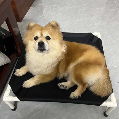 Portable Elevated Dog Bed: Camping, Folding & Washable