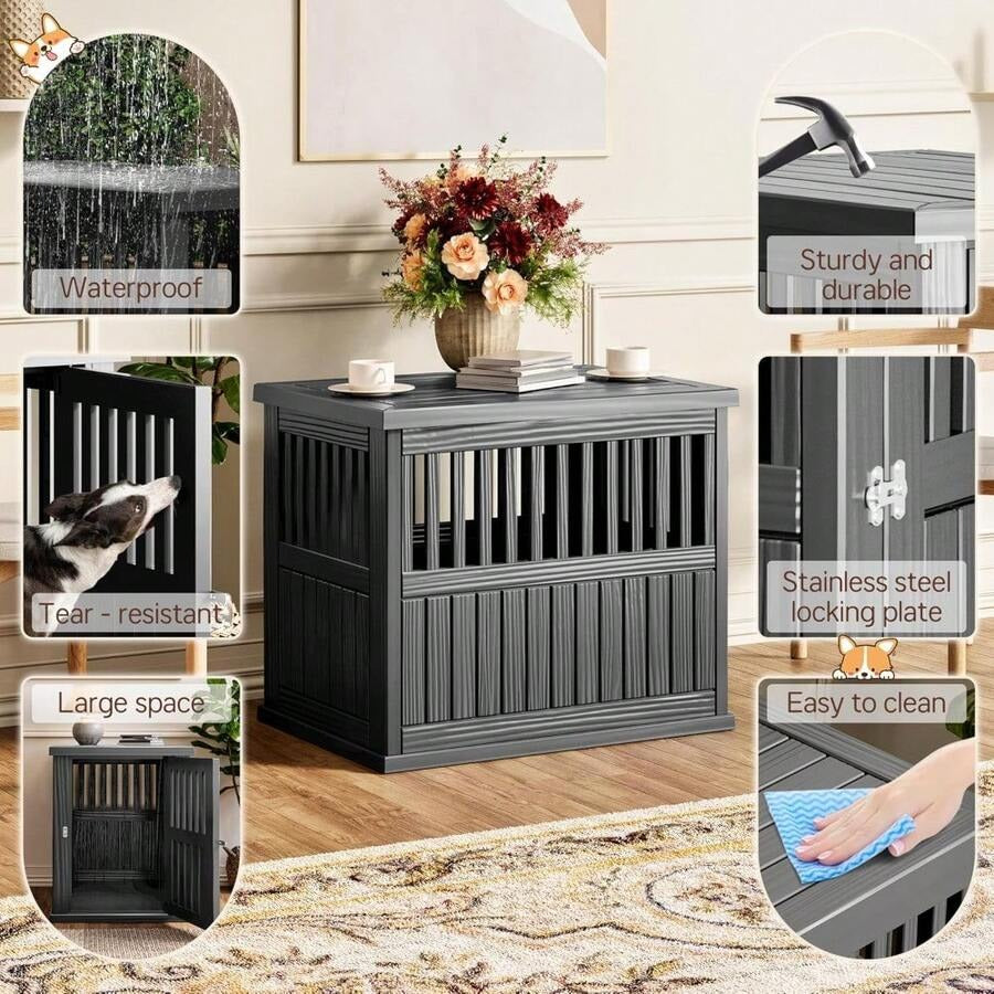 Heavy Duty Dog Crate Furniture: 30-Inch Lockable Kennel