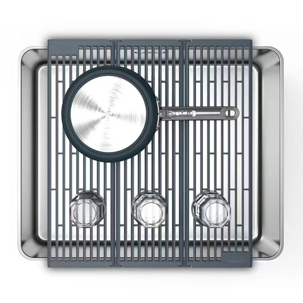 Foldable Black Sink Drainer - Compact Splash-Proof Design