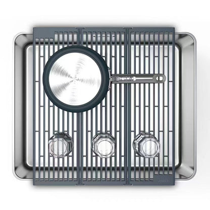 Foldable Black Sink Drainer - Compact Splash-Proof Design