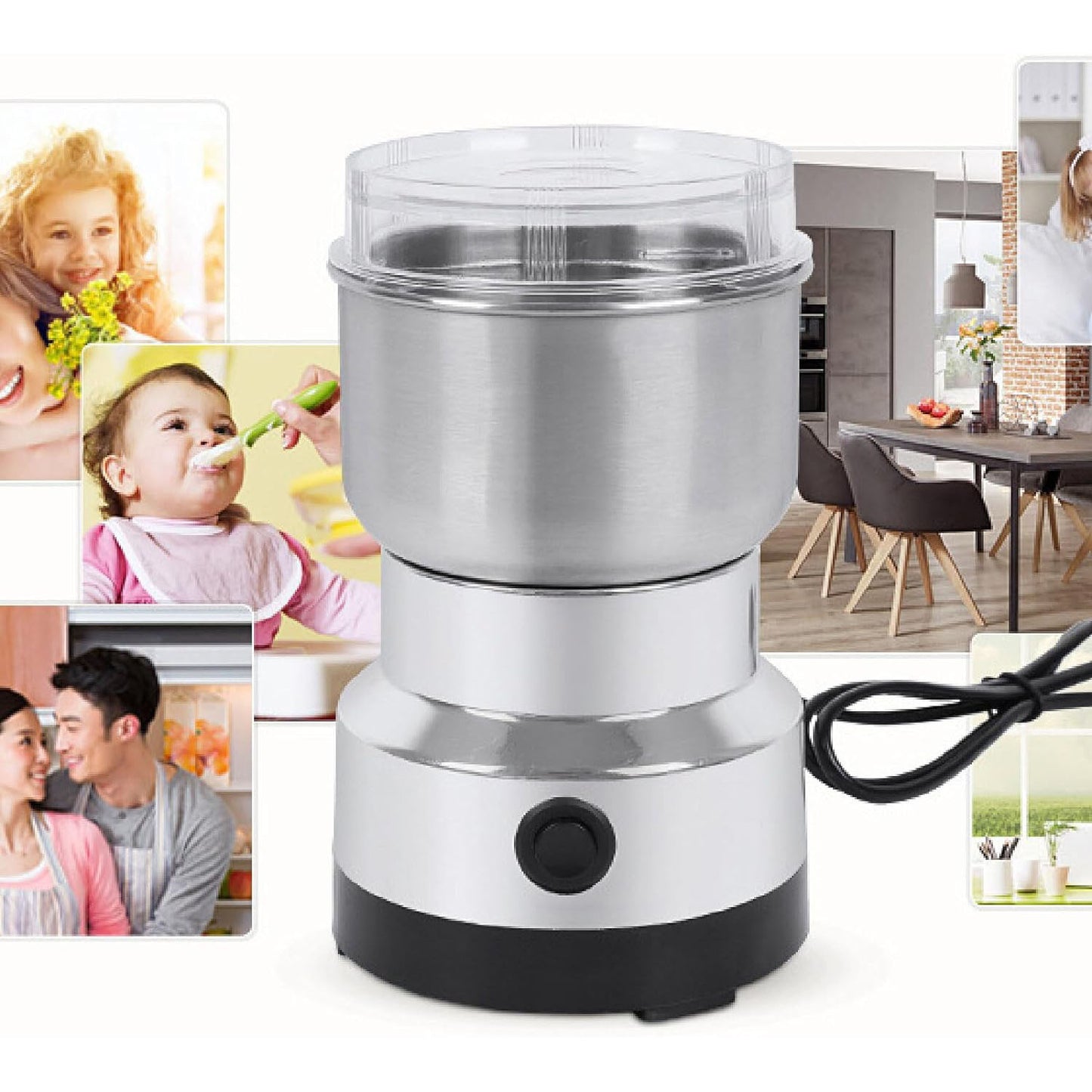 Electric Grinder for Spices, Coffee, Grains & Nuts - Compact & Powerful