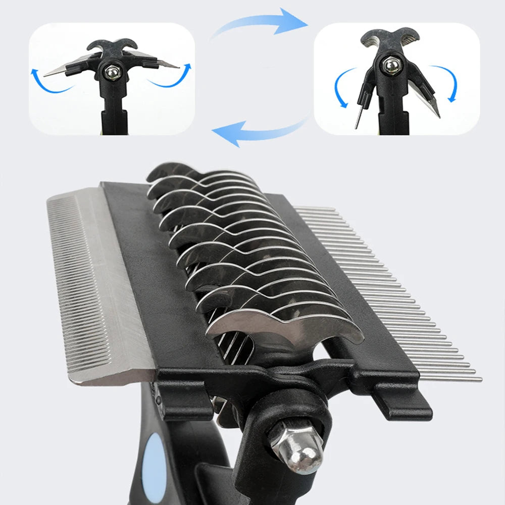 Dog Hair Remover: 3-in-1 Pet Deshedding & Knot Cutter Comb