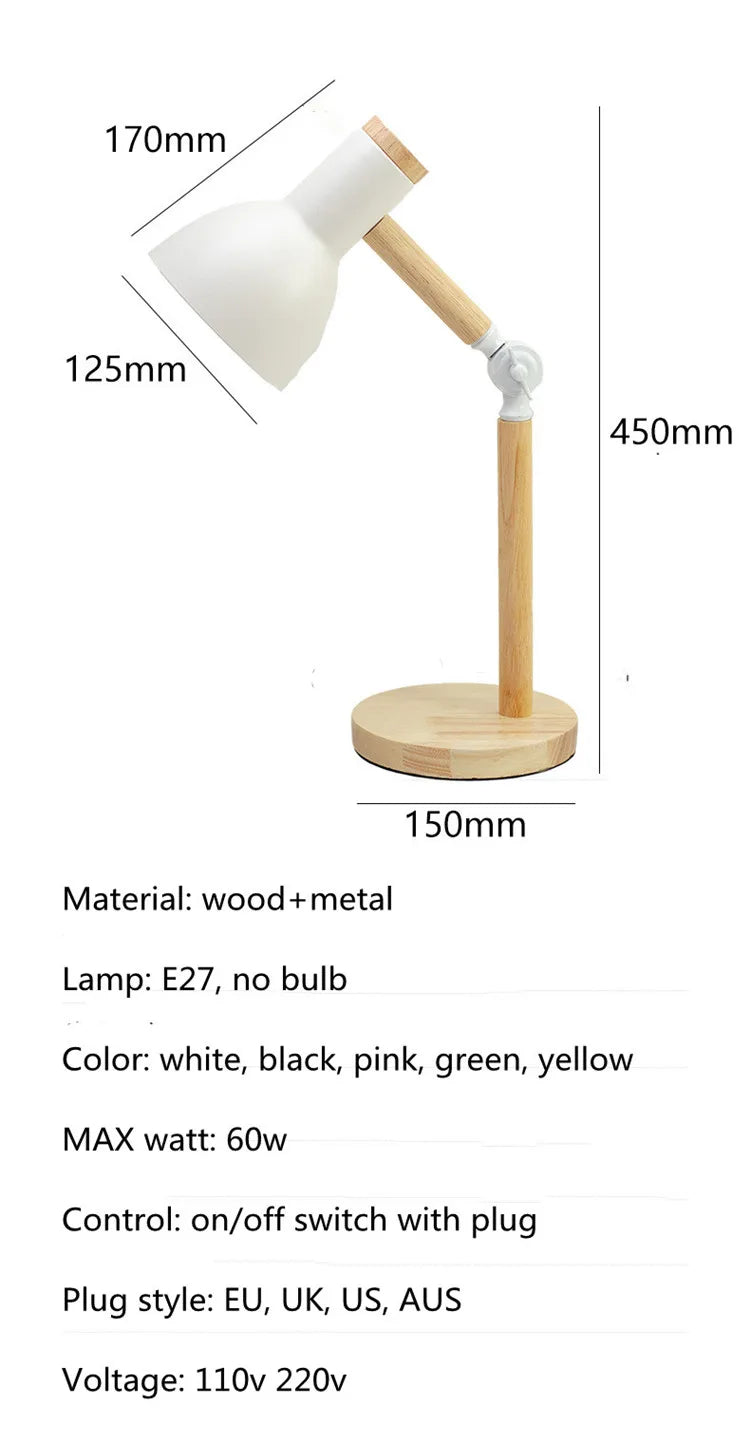 LED Desk Light - Table Lamp- Nordic Wooden Design