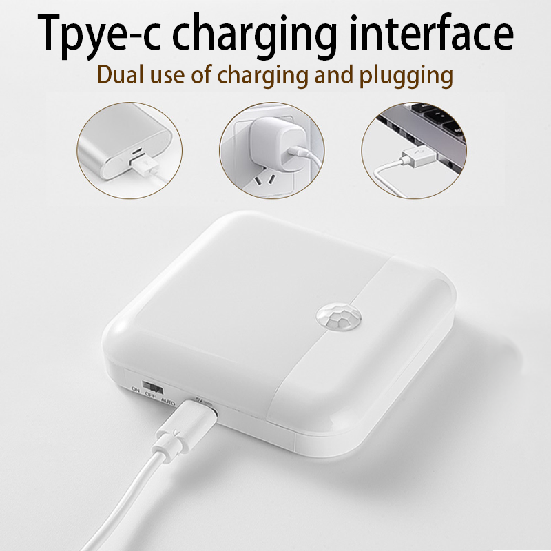 Motion Sensor LED Light USB-C Rechargeable Night Lamp