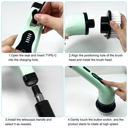 9-in-1 Wireless Electric Cleaning Brush with LED Display