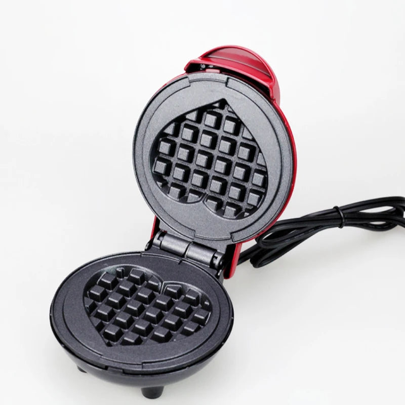 Mini Waffle Maker: Heart & Bubble Egg Cake Oven
