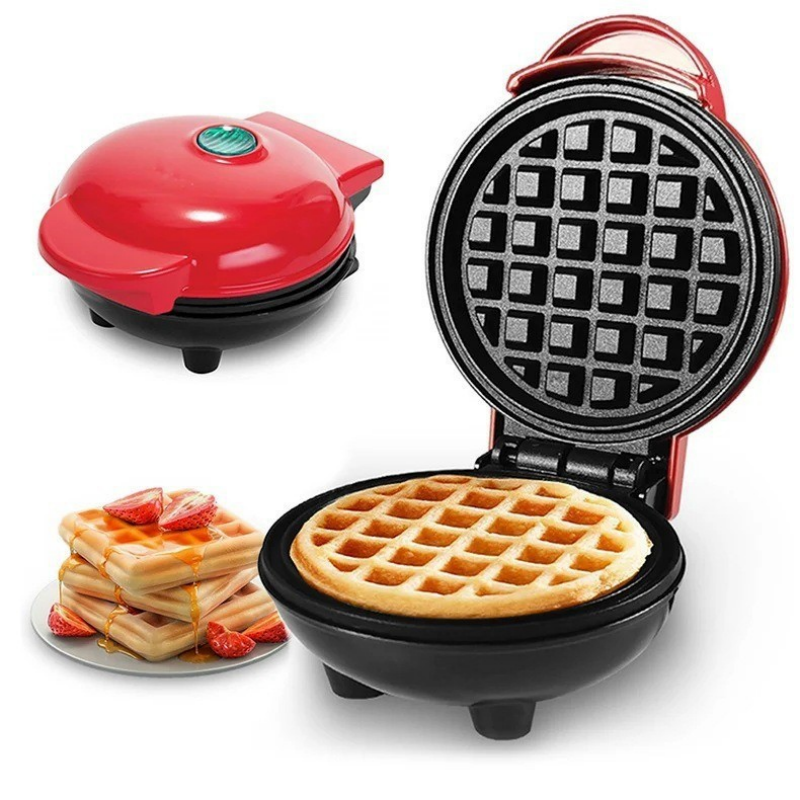 Mini Waffle Maker: Heart & Bubble Egg Cake Oven
