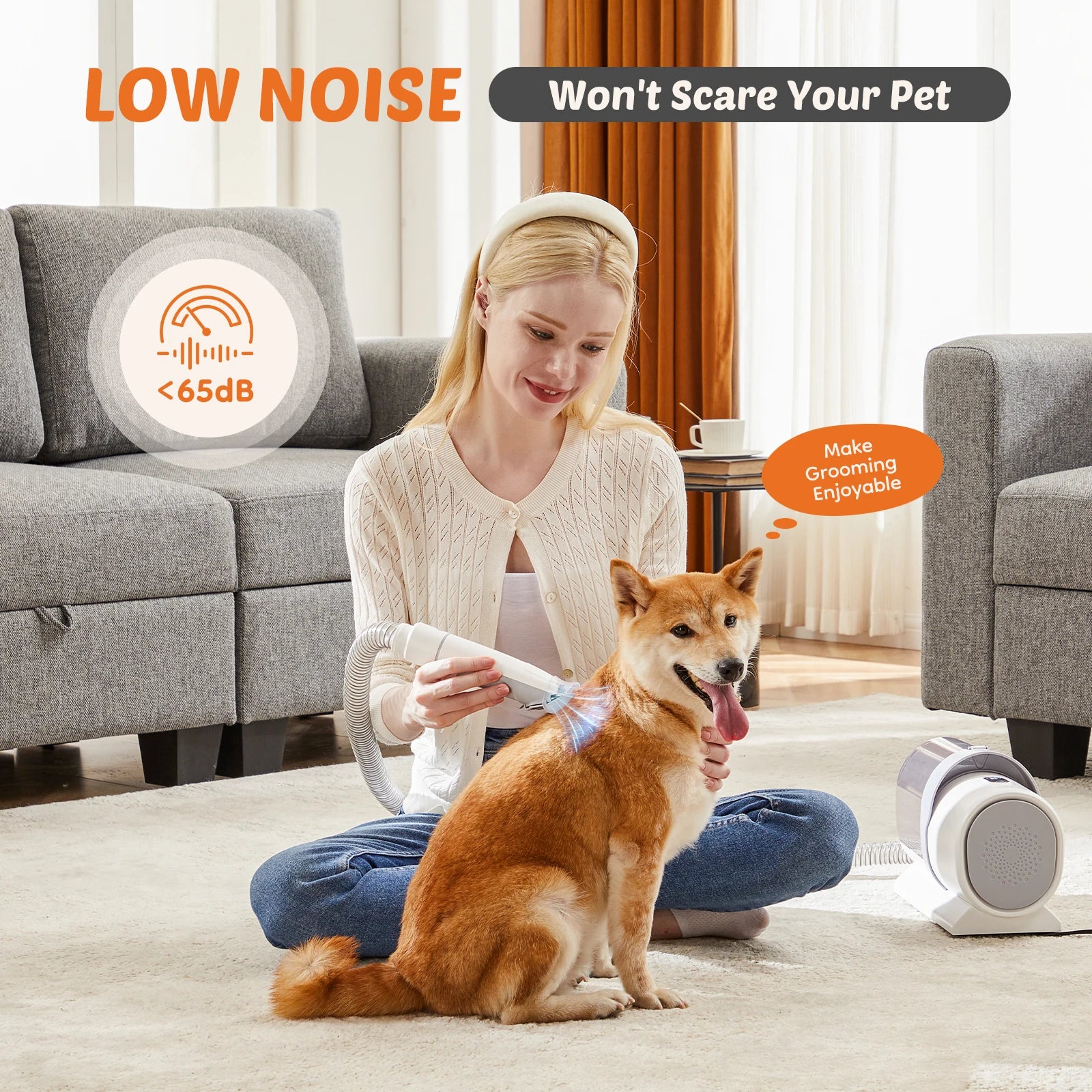 Pet grooming vacuum 3 suction modes
