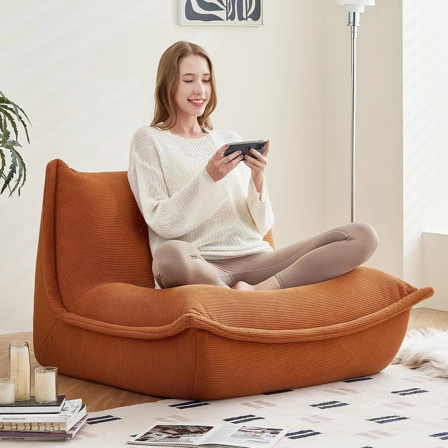 Large Bean Bag Chair - Ergonomic Comfort for Adults