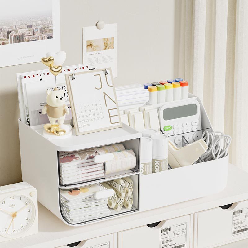 Desktop Storage Box: Cute Drawer Organizer for Office & Study